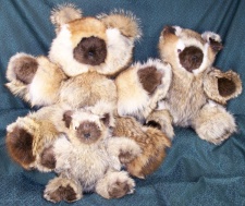 F&T Northern Classics Coyote Fur Teddy Bears