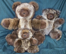 F&T Northern Classics Raccoon Fur Teddy Bears