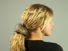 F&T Northern Classics Grey Fox Fur Scrunchie