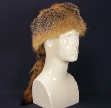 F&T Northern Classics Daniel Boone Style Grey Fox Fur Hat