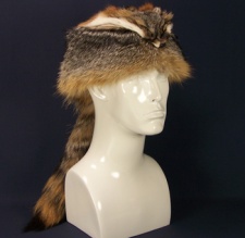 F&T Northern Classics Davy Crockett Style Grey Fox Fur Hat