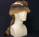 F&T Northern Classics Davy Crockett Style Grey Fox Fur Hat