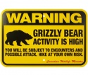 Grizzly Bear Warning Sign