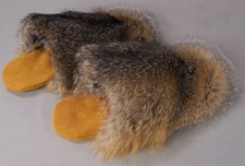 F&T Northern Classics Grey Fox Fur Slippers