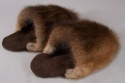 F&T Northern Classics Muskrat Fur Slippers