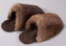 F&T Northern Classics Wild Mink Fur Slippers