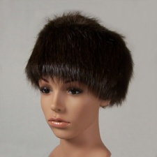 F&T Northern Classics Pillbox Style Beaver Fur Hat