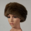 F&T Northern Classics Pillbox Style Muskrat Fur Hat