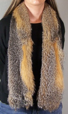 F&T Northern Classics Grey Fox Fur Scarf