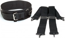 4" Black Nylon Coon Hunter's Belt/Suspenders Combo