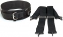 4" Black Nylon Coon Hunter's Belt/Suspenders Combo