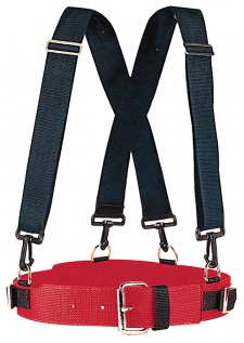 2" Red Nylon Coon Hunter's Belt/Suspenders Combo