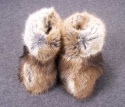 F&T Northern Classics Muskrat Fur Baby Booties