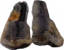 F&T Northern Classics Men's Grey Fox Fur Mittens